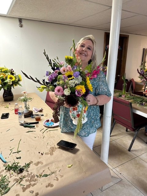 Bouquet Day — ladies making flower bouquets